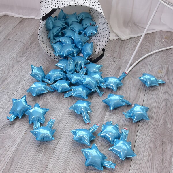 

50pcs Star Shaped Balloon, Baby blue