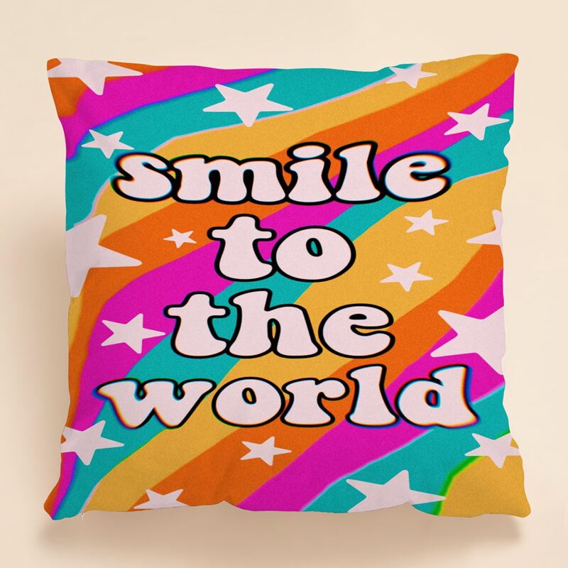 

1pc Slogan Graphic Cushion Cover Without Filler, Multicolor