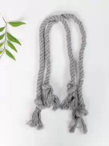 1 Pair Of Home Simple Style Thick Curtain Tiebacks, No Drilling Installation - Grey - View 6