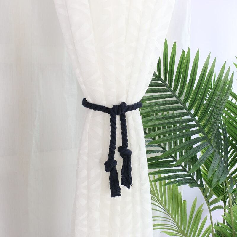 

1pair Braided Rope Curtain Tie Back, Navy blue