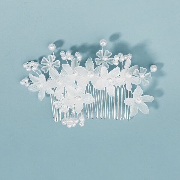 

Faux Pearl Flower Hair Pin, White