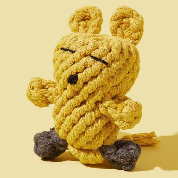 

1шт плетеная игрушка для собак из хлопковой веревки, Жёлтые