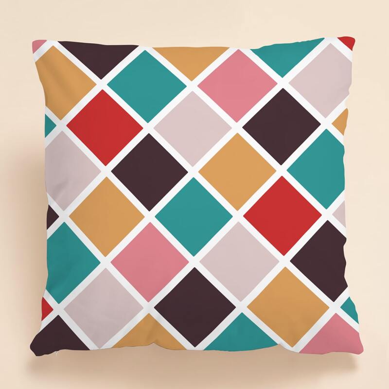 

1pc Plaid Cushion Cover Without Filler, Multicolor