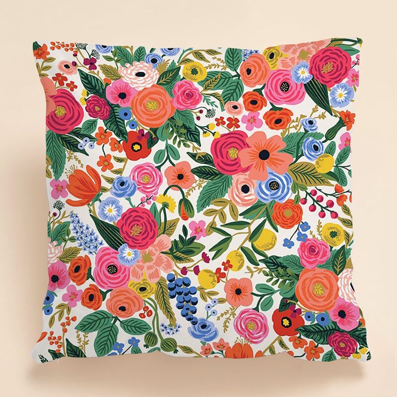

1pc Flower Print Cushion Cover Without Filler, Multicolor
