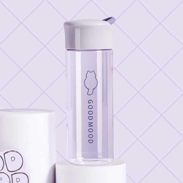 

Cat Print Water Bottle, Purple