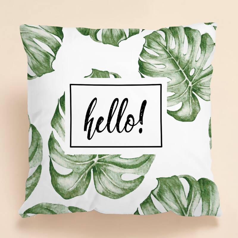 

1pc Leaf Print Cushion Cover Without Filler, Multicolor