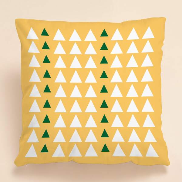 

1pc Triangle Print Cushion Cover Without Filler, Multicolor