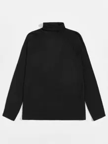 Manfinity Men Rolled Neck Raglan Sleeve Top