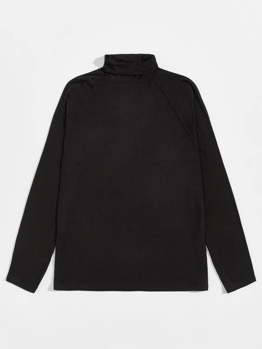 Manfinity Men Rolled Neck Raglan Sleeve Top