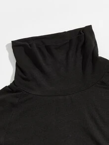 Manfinity Men Rolled Neck Raglan Sleeve Top