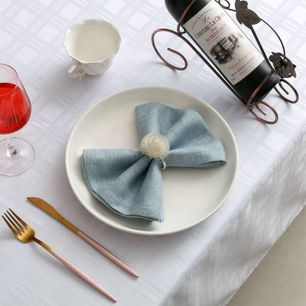 

Solid Cotton Napkin Without Ring, Blue