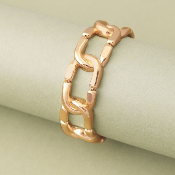 

Chunky Chain Link Stretchy Bracelet, Gold