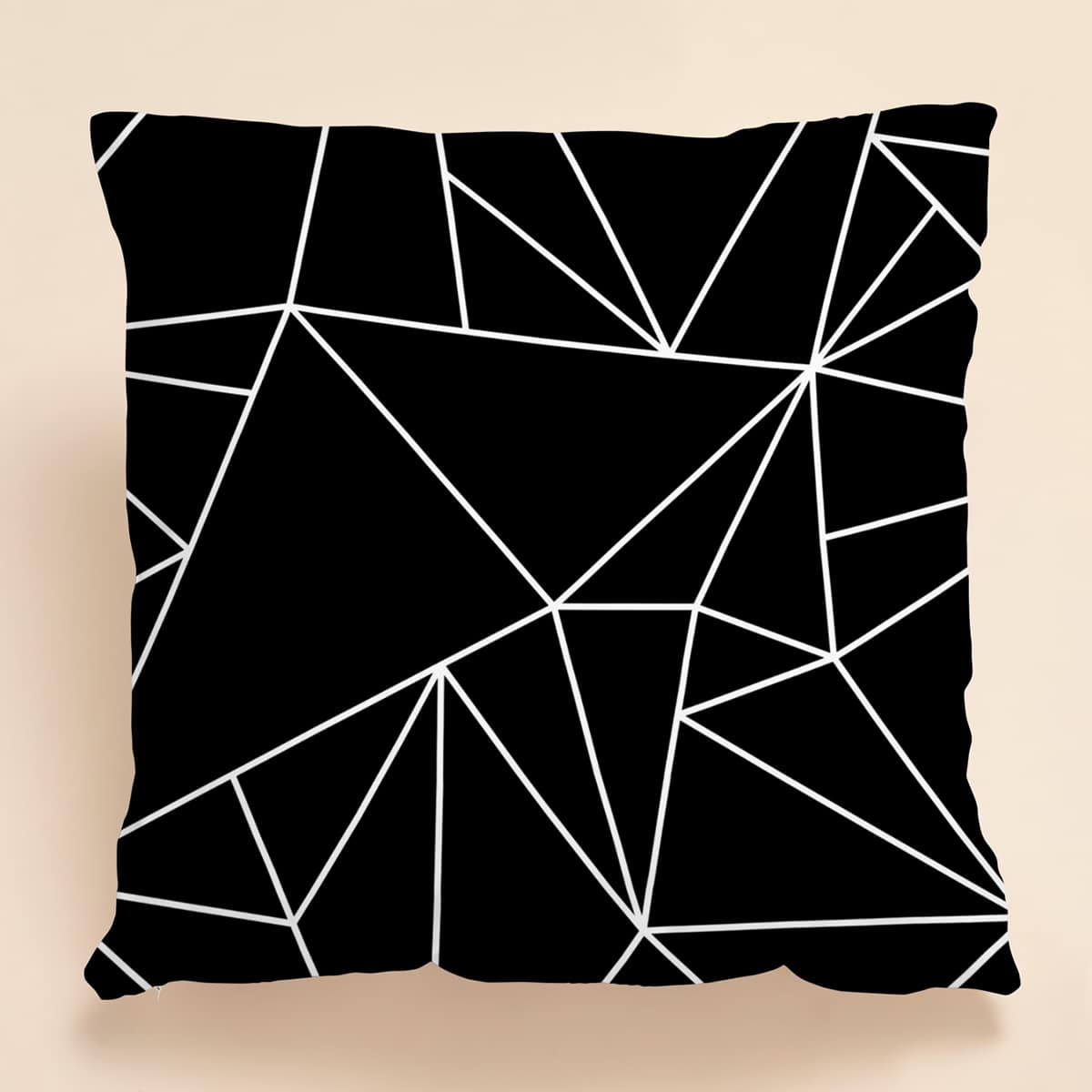 

1pc Geometric Print Cushion Cover Without Filler, Black and white