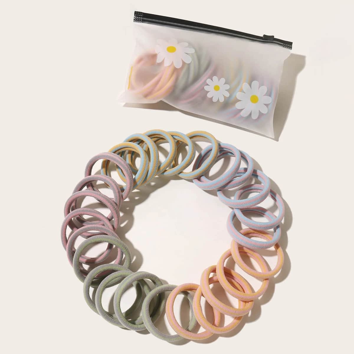 

25pcs Striped Pattern Hair Tie, Multicolor