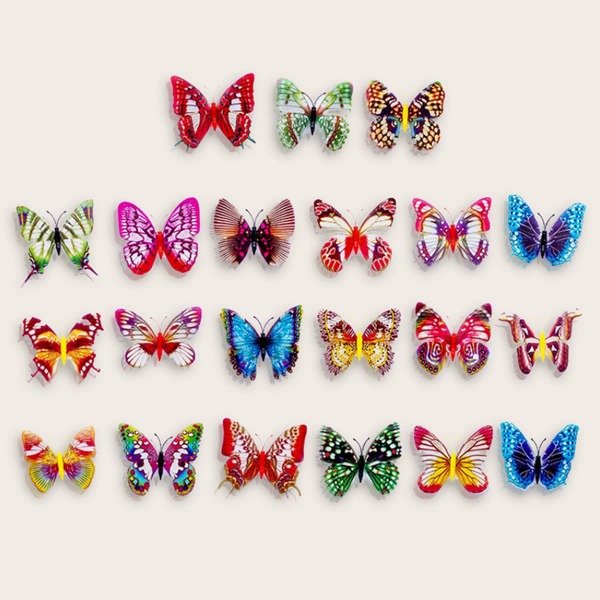 

5pcs Luminous Butterfly Random Wall Decor, Multicolor