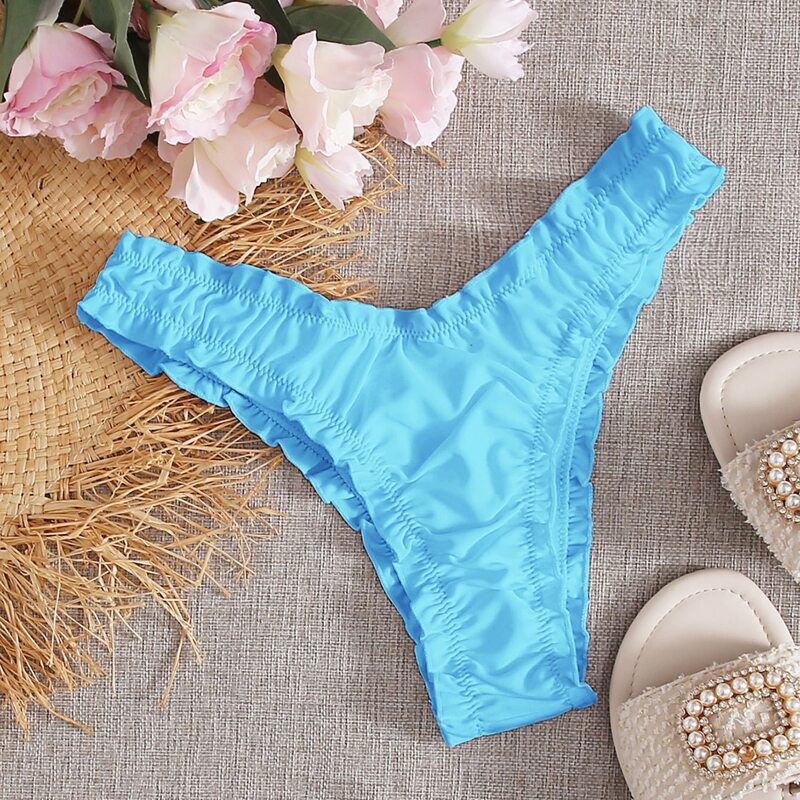

Lettuce Trim High Cut Bikini Panty, Pastel baby blue