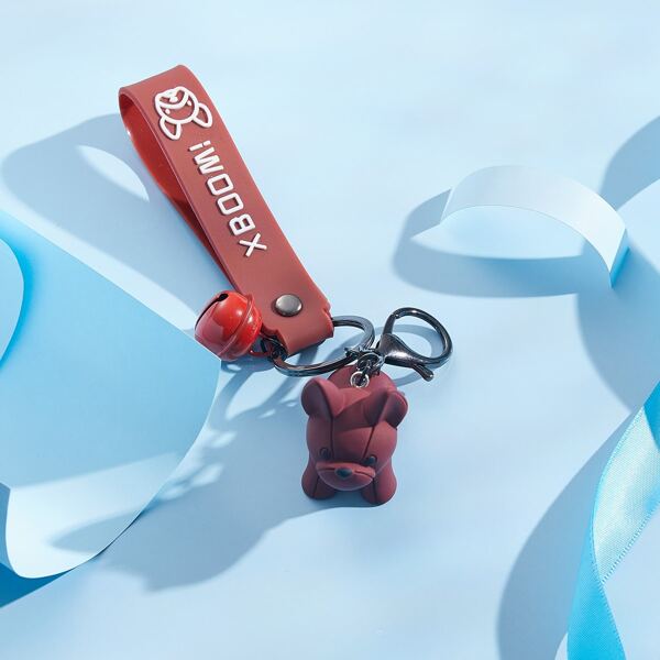 

Dog Charm Keychain, Red