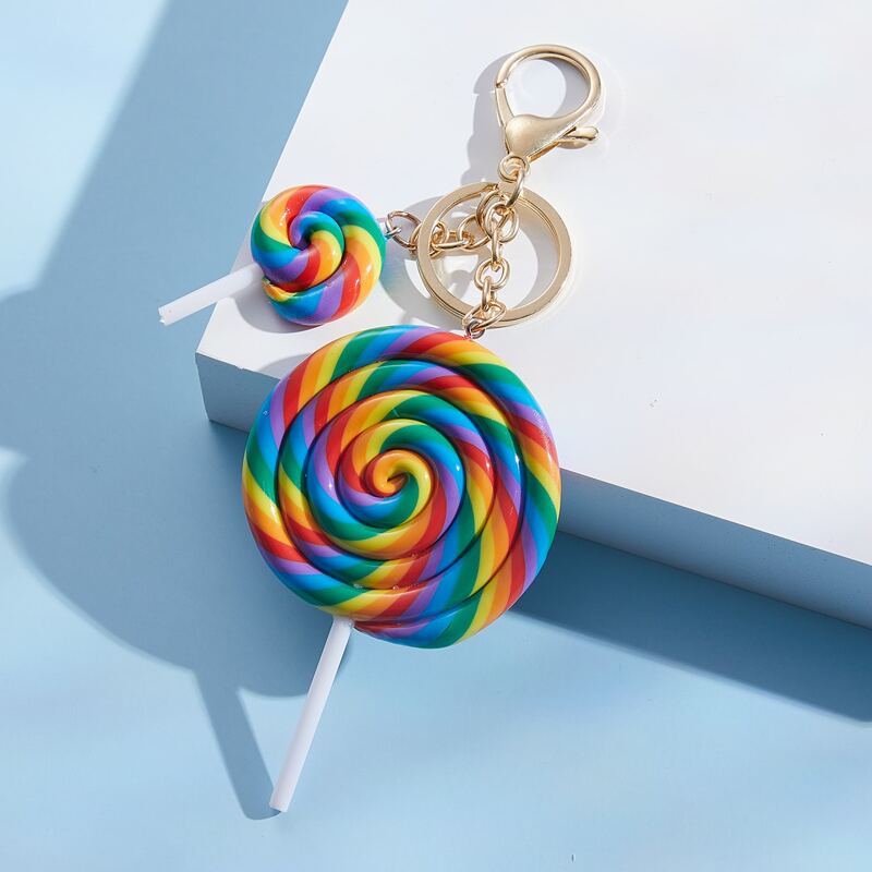 

Lollipop Charm Keychain, Red