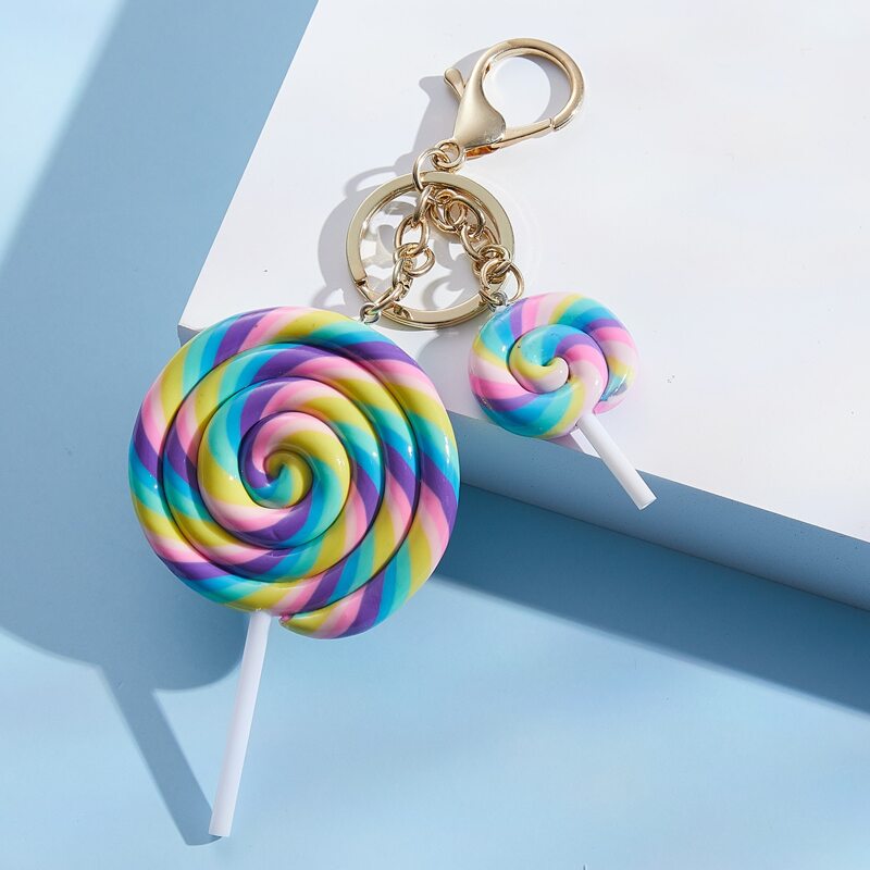 

Lollipop Charm Keychain, Blue