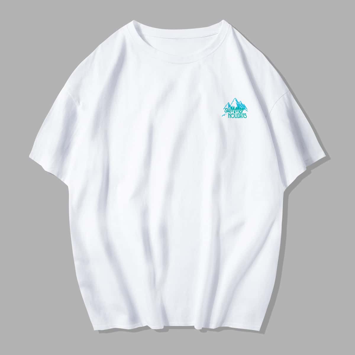 

Guys Mountain & Letter Graphic Tee, White