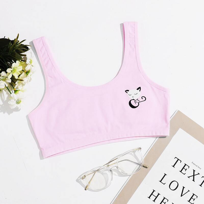 

Cartoon Bralette, Pastel baby pink