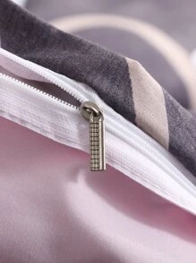 Heart Print Bedding Set Without Filler - Dark Grey - View 3