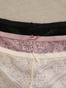 4pack Floral Lace Panty Set - Multicolor - View 4