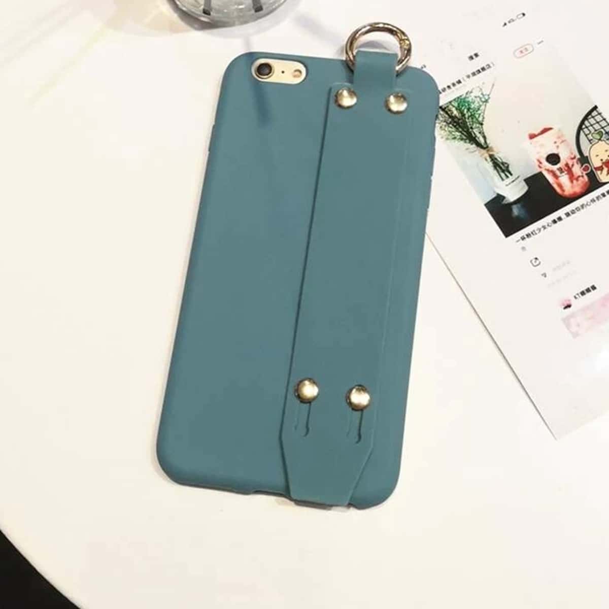 

Solid Hand Strap iPhone Case, Cadet blue