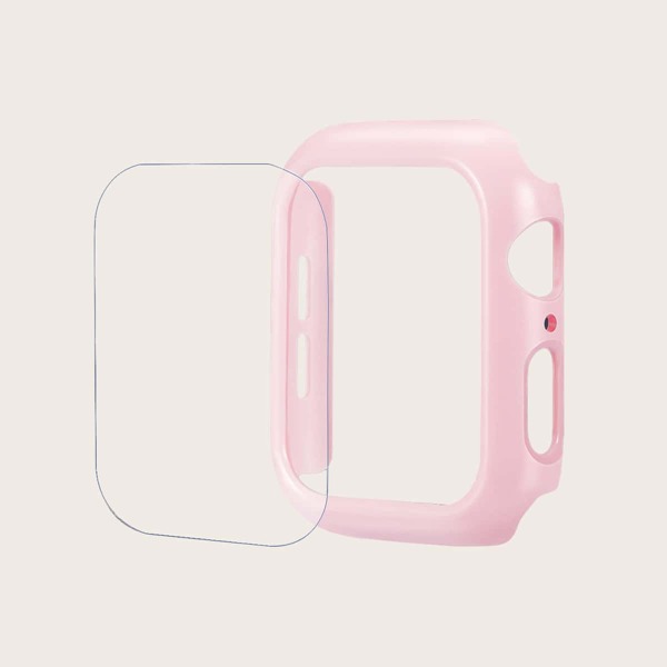 

1pc iWatch Case & 1pc Screen Protection Film, Pink