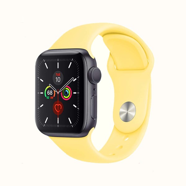

Однотонный силиконовый ремешок для iWatch 1шт, Жёлтые