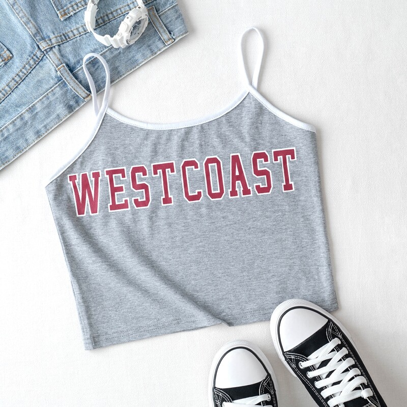 

Letter Graphic Ringer Cami, Light grey