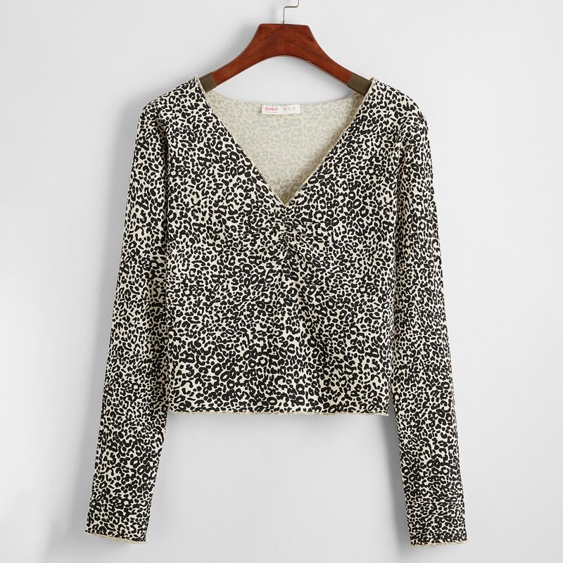 

Leopard Ruched Tee, Multicolor