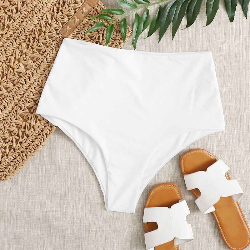 

Plain High Waisted Bikini Panty, White