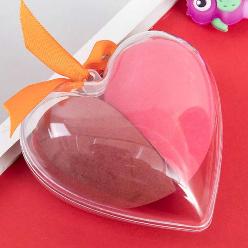 

1box Random Heart Makeup Sponge, Multicolor