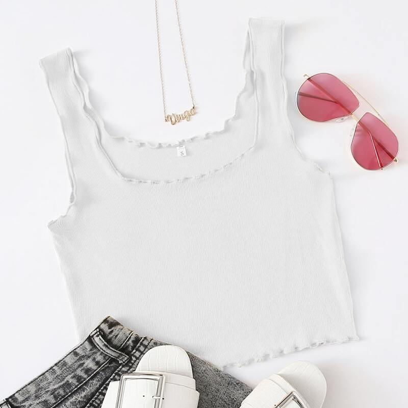 

White Crop Tank Top