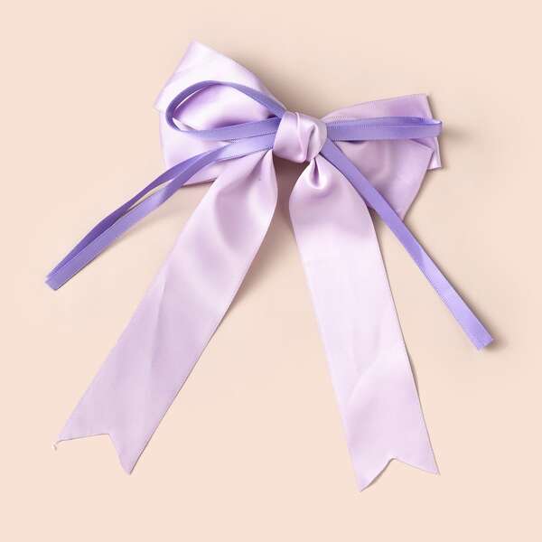 

Girls Plain Bow Decor Hair Clip, Purple