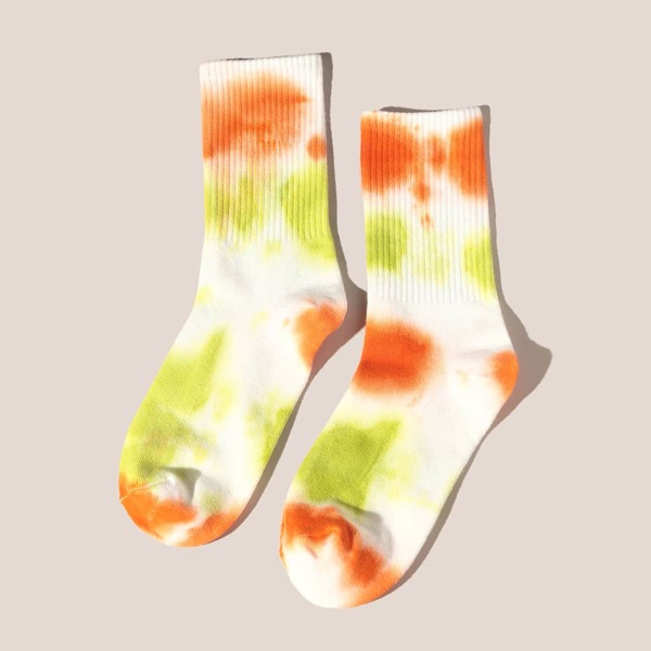 

Tie Dye Pattern Socks, Multicolor