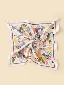 1 pieza bufanda cuadrada de mujer con estampado floral a la moda - Multicolor - Ver 2