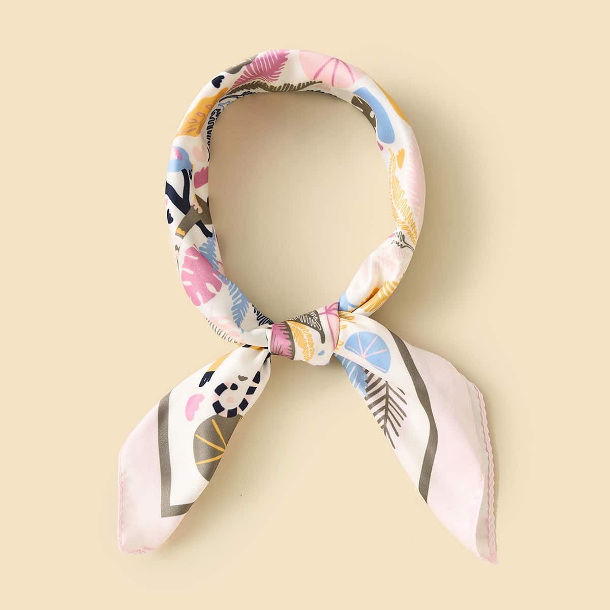 Image of Floral Printed Square Scarf