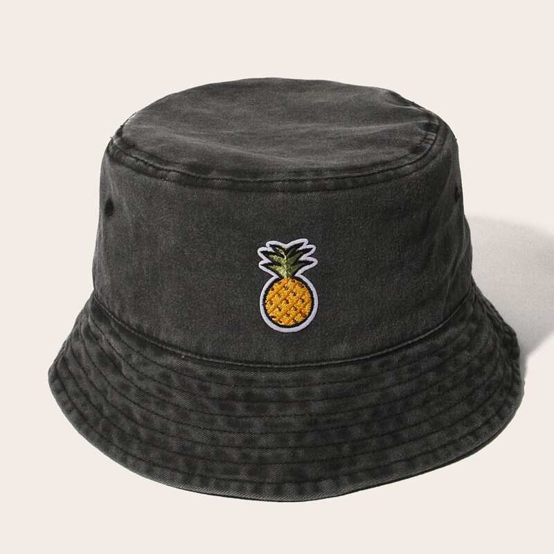

Guys Pineapple Embroidered Bucket Hat, Grey