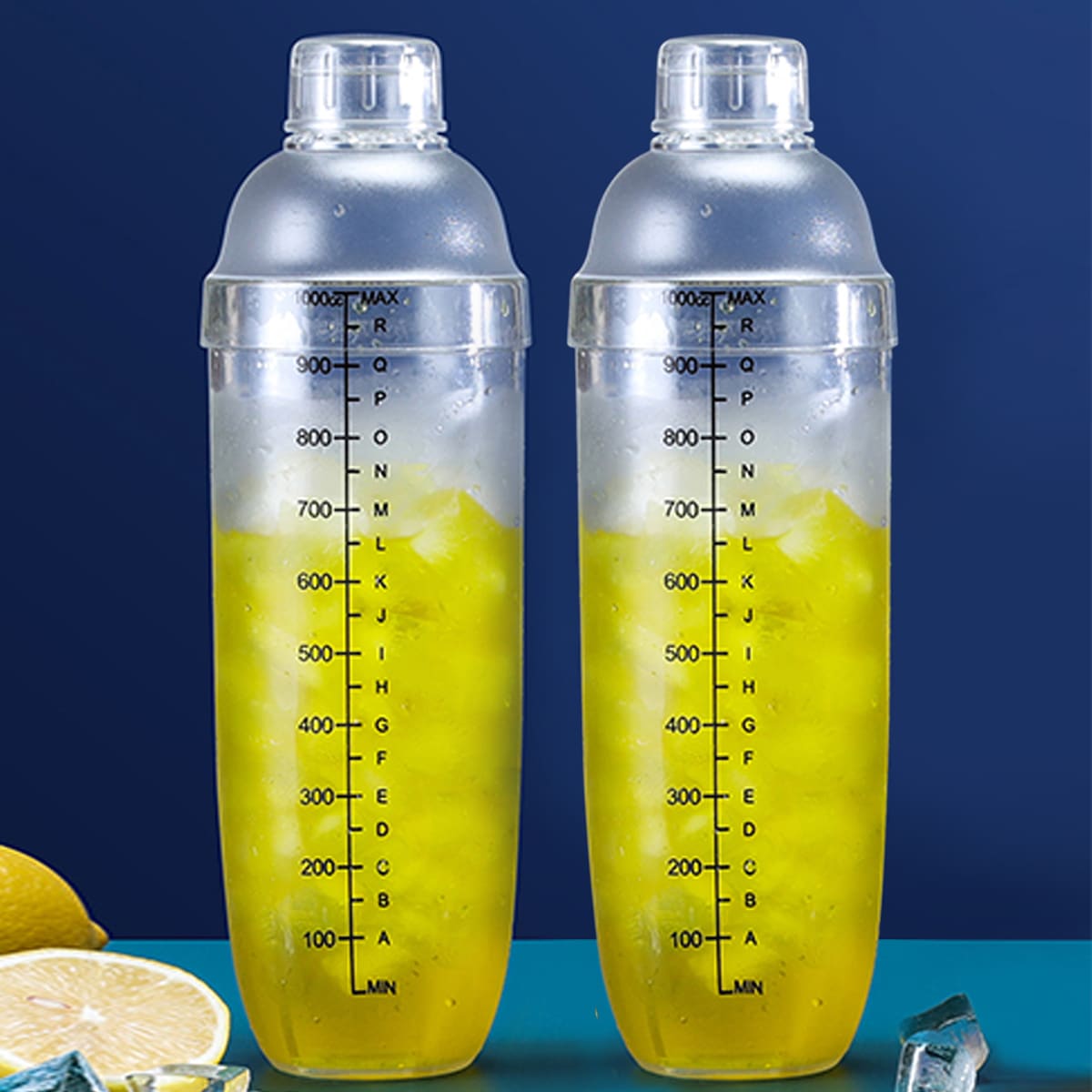 

1pc Juice Shaker Cup With Scale, Clear