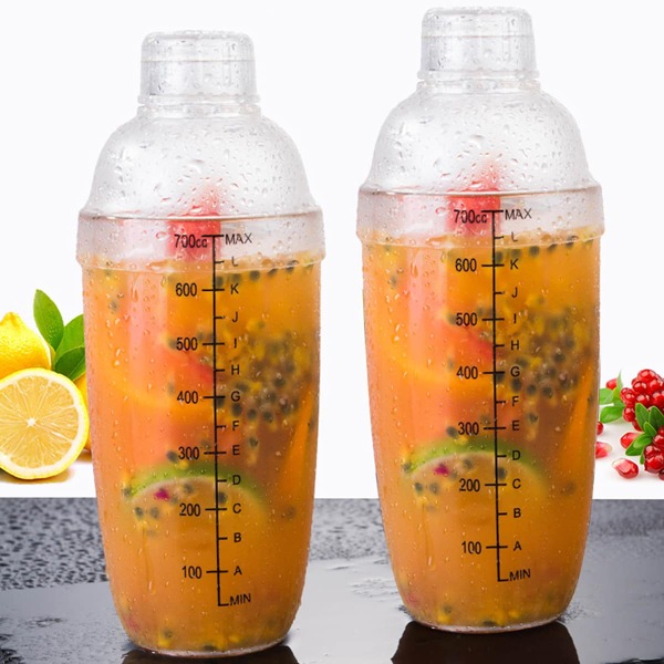 

1pc Juice Shaker Cup With Scale, Clear