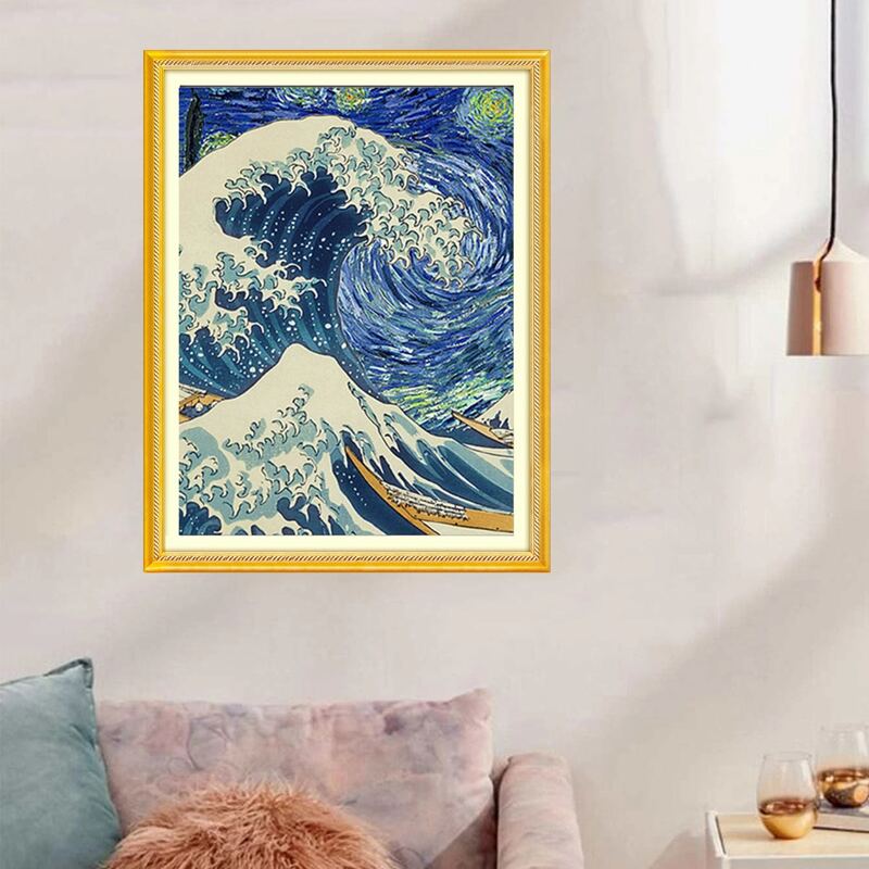 

Sea Wave Pattern Diamond Painting, Multicolor