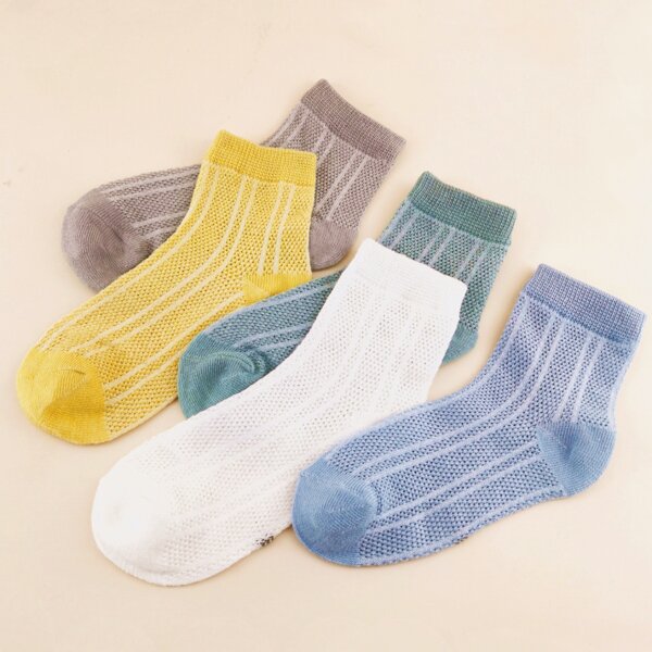 

5pairs Toddler Kids Striped Pattern Socks, Multicolor