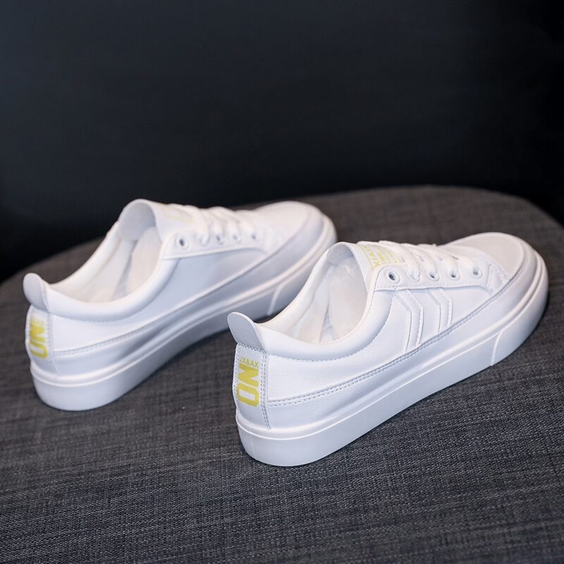 

Simple Lace-up Skate Sneakers, White
