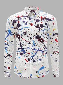 Manfinity EMRG Men Splatter Paint Shirt - Multicolor - View 1