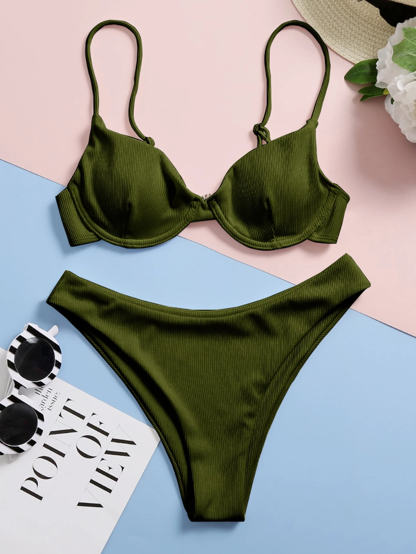 Biquini verde escuro Clearance