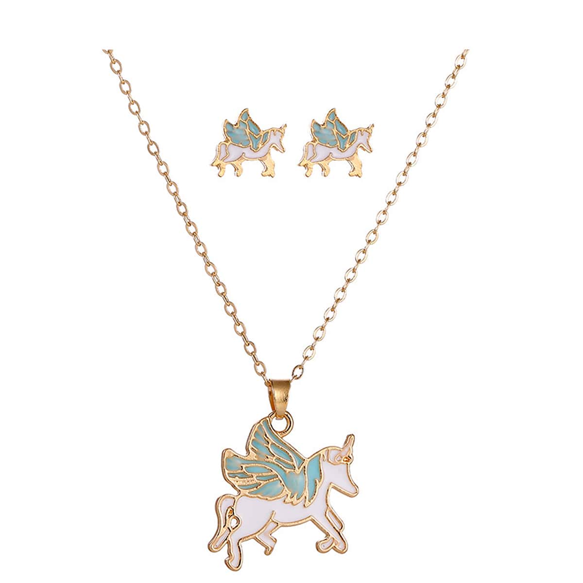 

3pcs Unicorn Jewelry Set, Gold