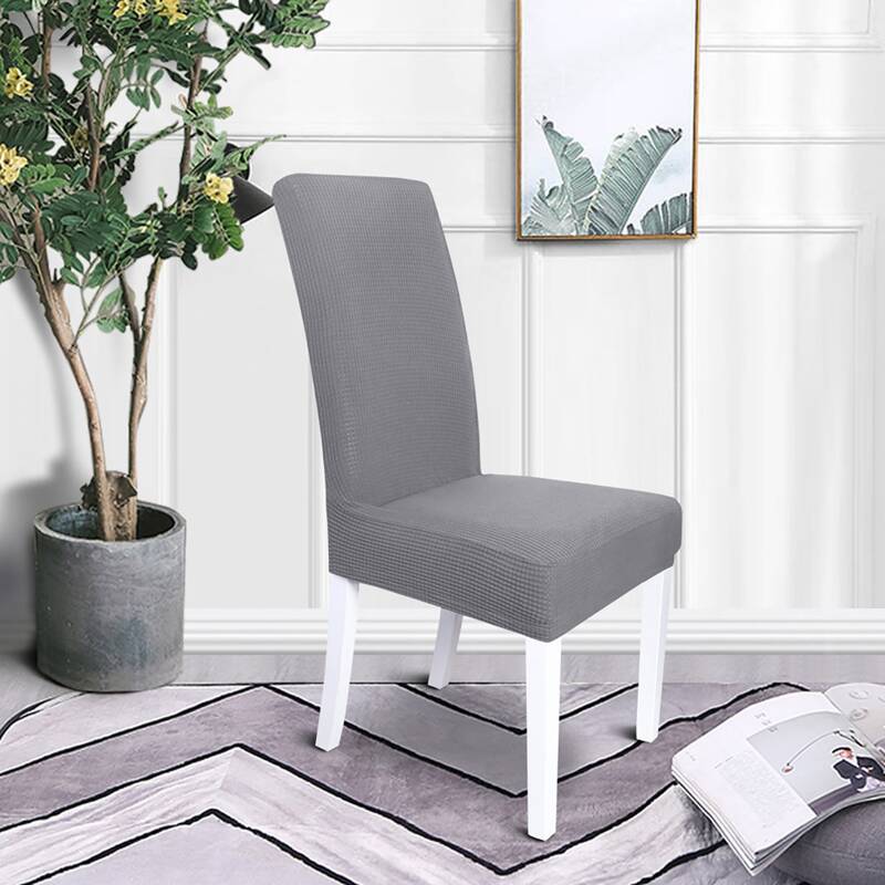 

1pc Solid Stretchy Chair Cover, Light grey