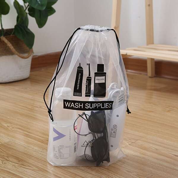 

5pcs Portable Travel Storage Bag, Clear